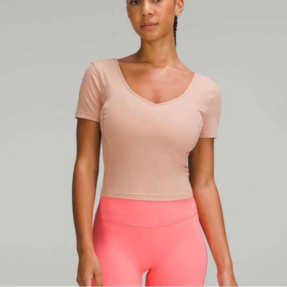 Lululemon nude tan align tee shirt top crop 4 - Picture 2 of 7